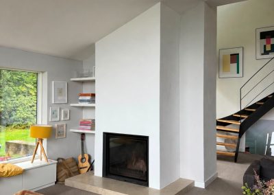 Kamin unter Dachschräge